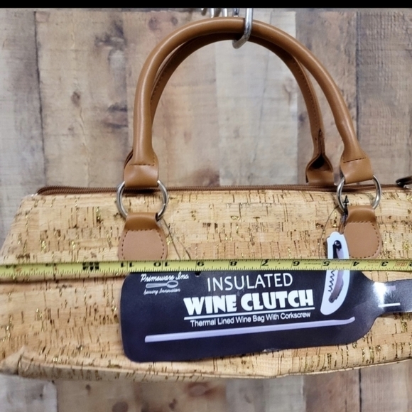 primeware Wine Cork Handbag Insulated Wine Party Clutch - Picture 4 of 4